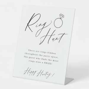 Minimalist Ring Hunt Bridal Shower Sign